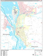 La Crosse Wall Map Premium Style